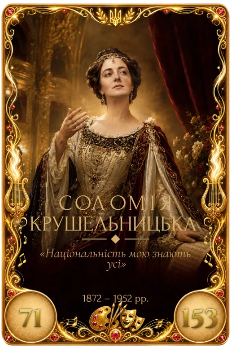 Легендарна колекційна карта Соломії Крушельницької, 71 атаки та 153 здоров'я